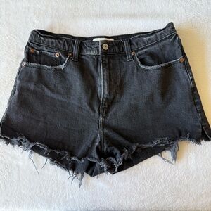 Abercrombie & Fitch Curve Love High‎ Rise Mom Shorts Black Denim Size 30